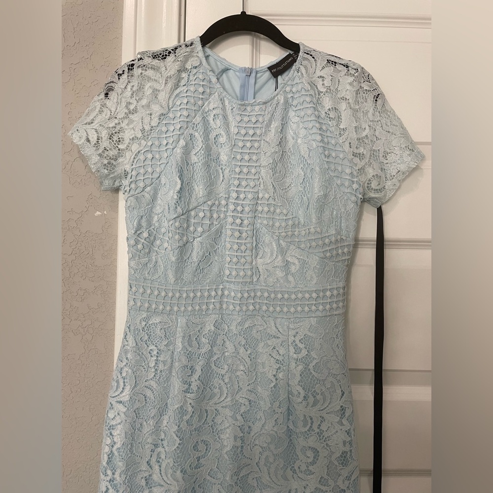 PrettyLittleThing Light Blue Lace Dress - Picture 3 of 5